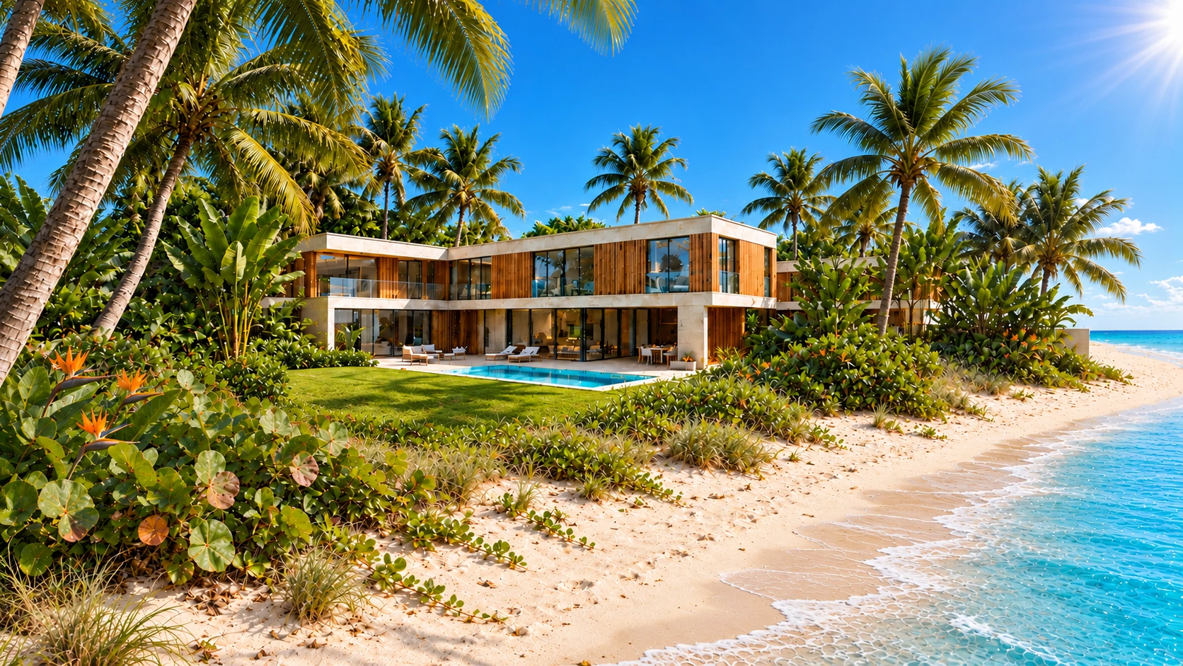 Architectural visualization of the Sunny Beach oceanfront villa concept