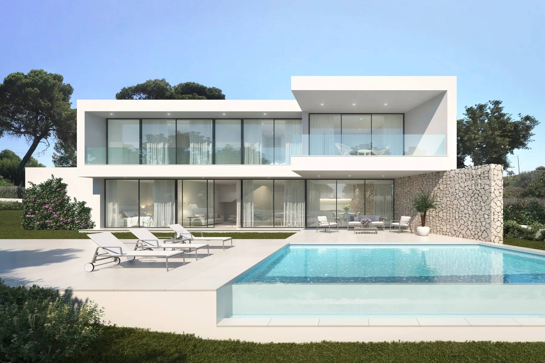 Mallorca contemporary villa architectural visualization