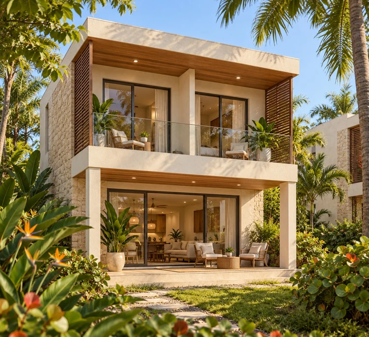 Royal Palm Beach · Garden Villa — visualización arquitectónica